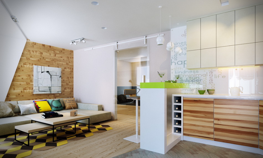 Кухня-гостиная в эко стиле