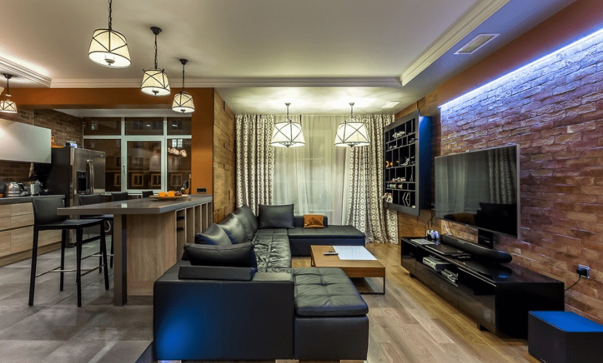 Дизайн кухни-гостиной [2022]: 230+ фото красивых интерьеров