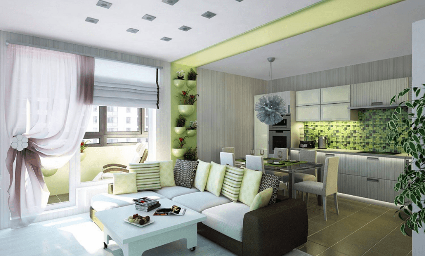 Интерьер с одним окном