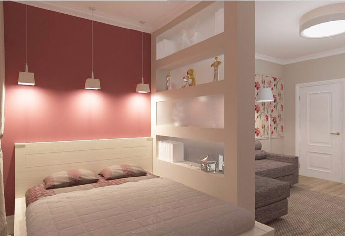 Зонирование комнаты на спальню и гостиную: идеи и варианты дизайна