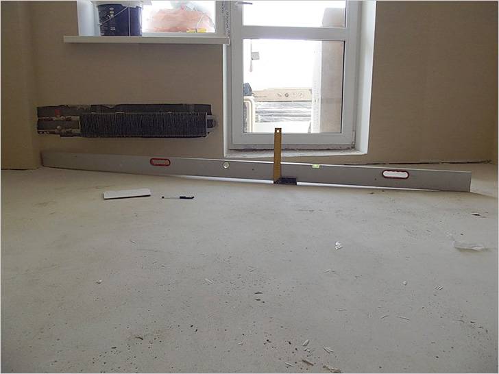 До проверки пол казался весьма ровным