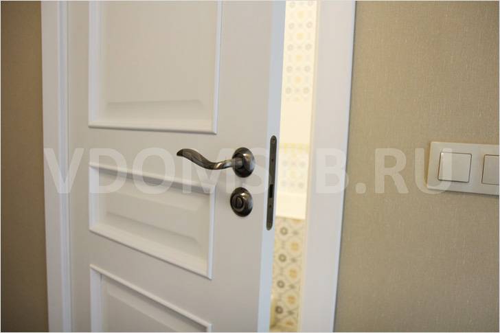 Дверь в ванную с заверткой и магнитной защелкой