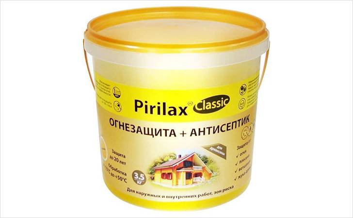 Антипиренами обрабатывают древесину внутри и снаружи помещений