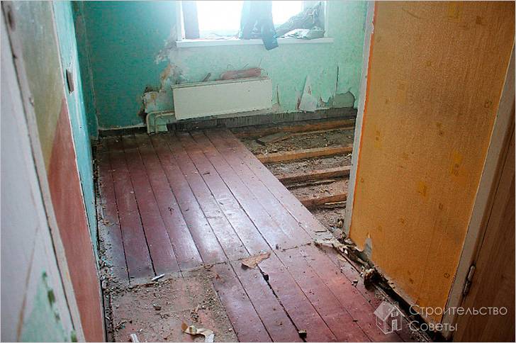 Демонтаж деревянного пола