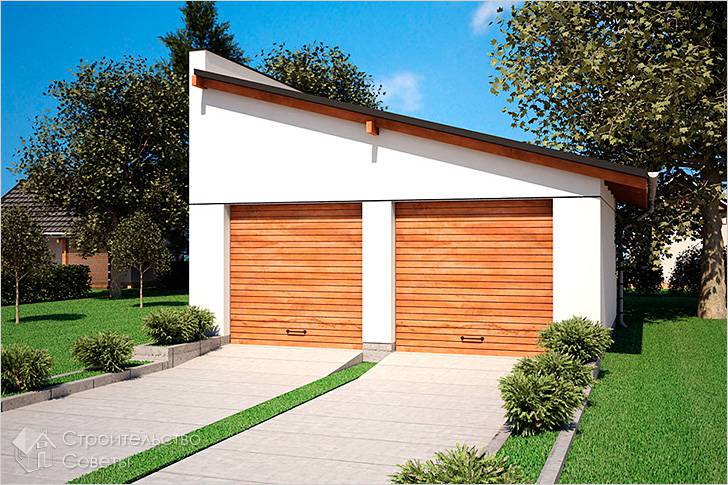 Строительство односкатной крыши гаража