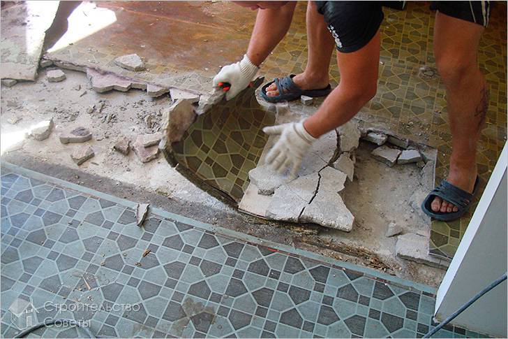 Демонтаж старого пола