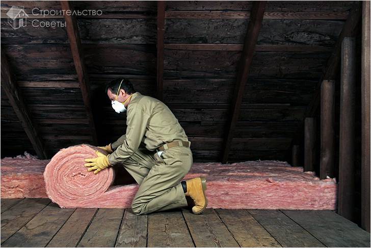 Утепление потолка со стороны чердака