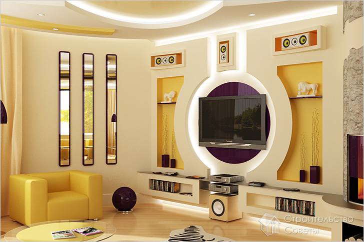 Фальшь-стена из гипсокартона