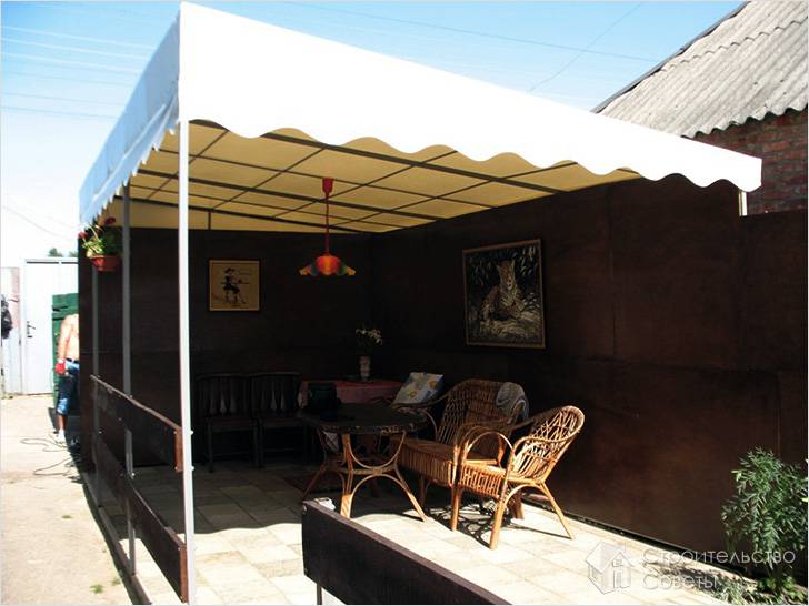 Беседка с односкатной крышей своими руками