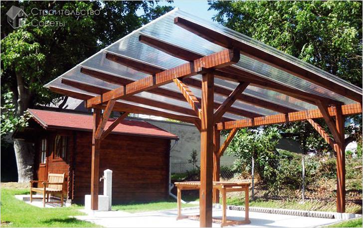 Беседка с односкатной крышей своими руками
