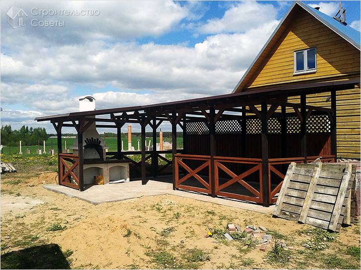 Беседка с односкатной крышей своими руками