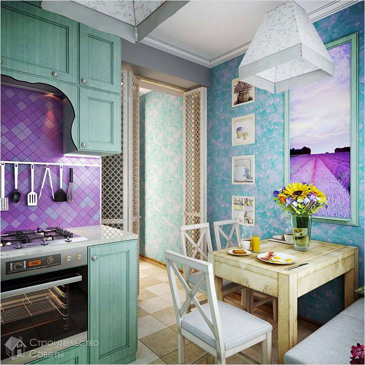 Красивый интерьер кухни в стиле прованс