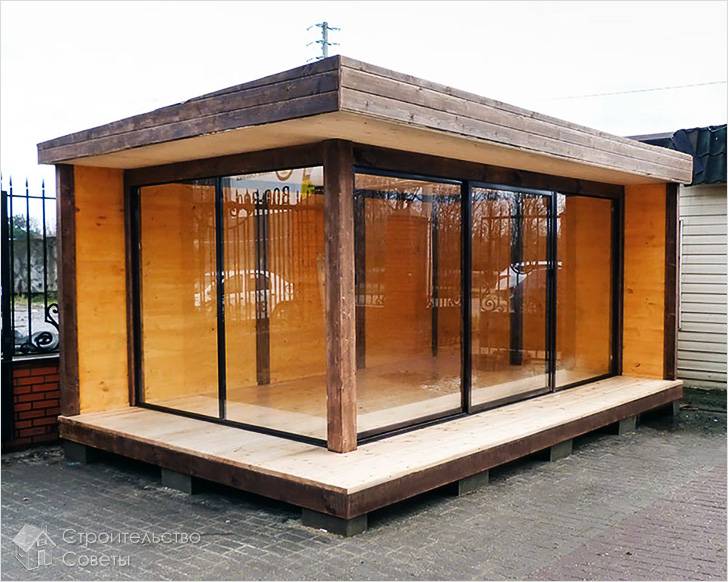 Беседка с односкатной крышей своими руками