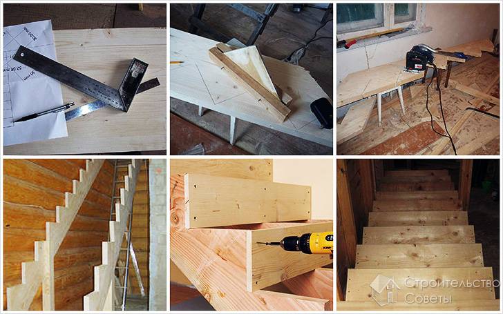 Изготовление косоура и ступенек