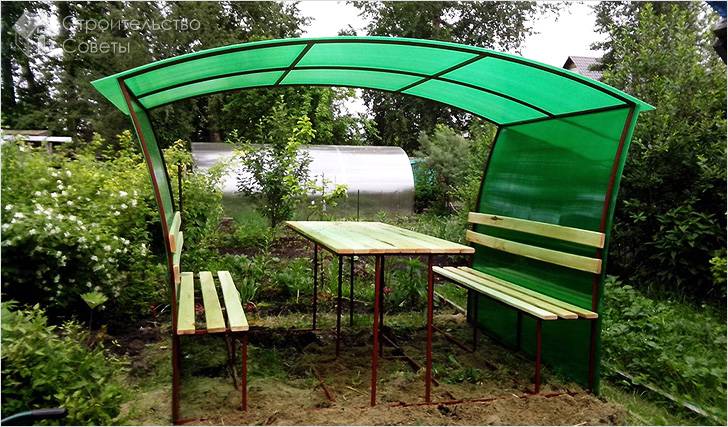 Беседка из поликарбоната своими руками