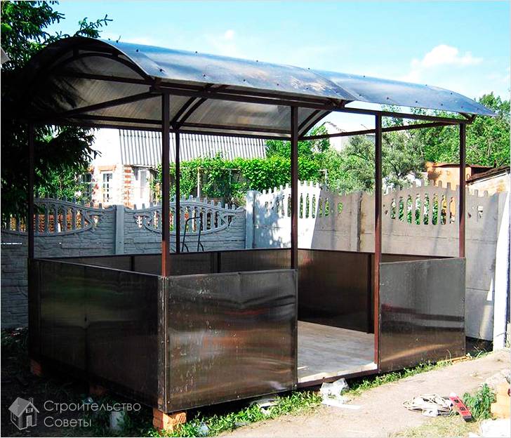 Беседка из поликарбоната своими руками
