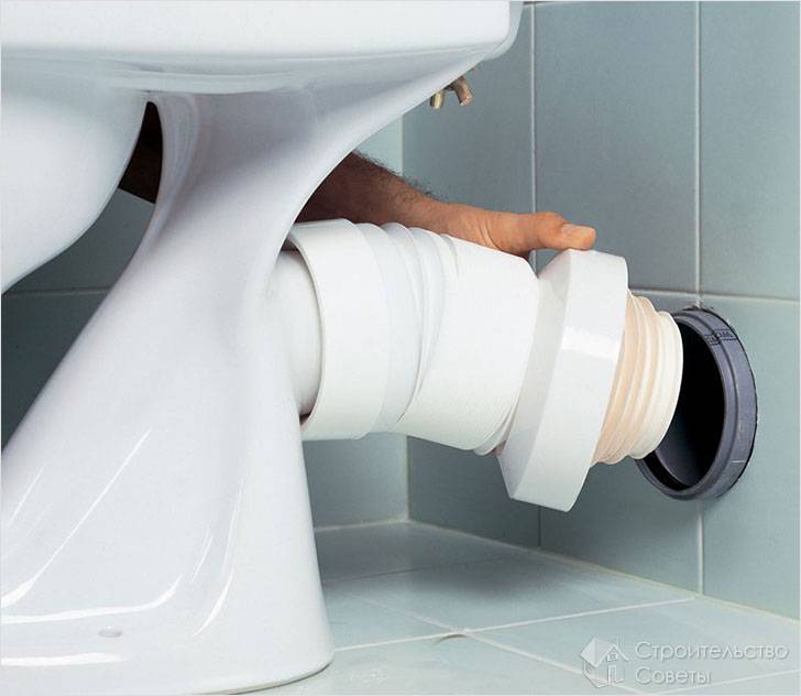 Соединение унитаза с канализацией