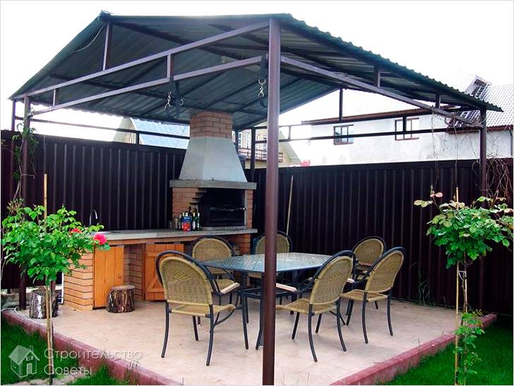 С металлическим навесом