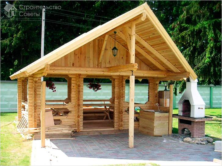 Беседка с барбекю своими руками