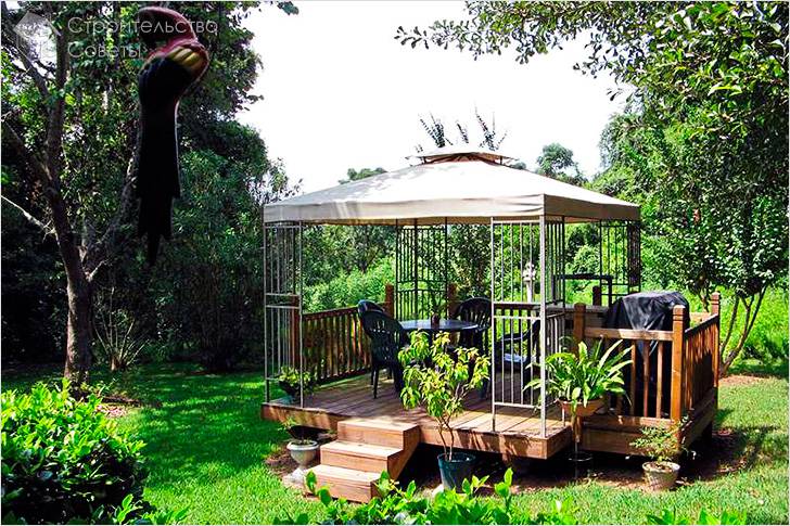 Строительство беседки из металла