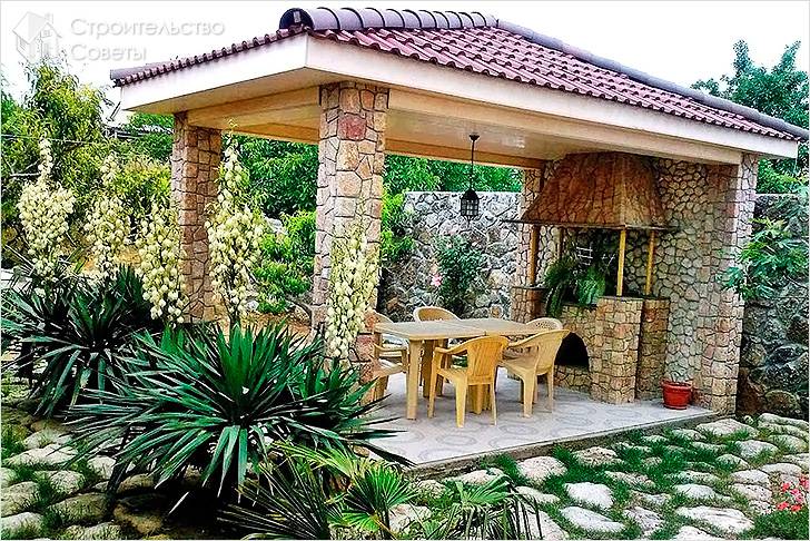 Строительство беседки с барбекю