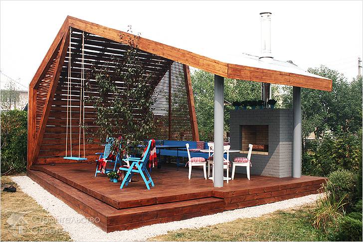 Беседка с барбекю своими руками