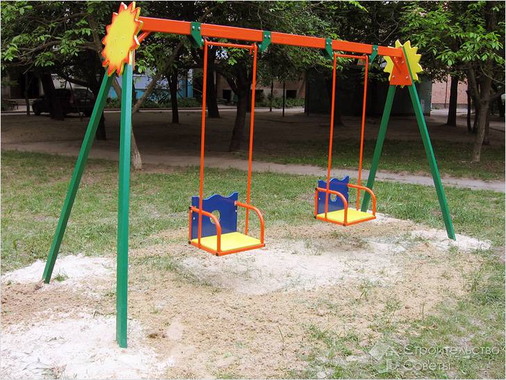 Двойные качели со спинками