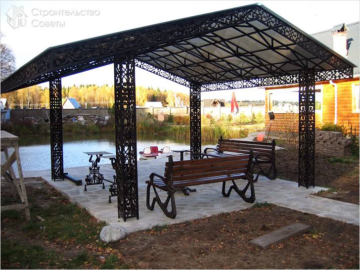 Беседка из металла своими руками