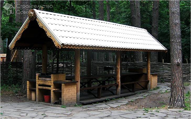 Беседка с барбекю своими руками