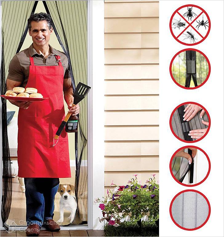 Противомоскитная дверная сетка magic mesh