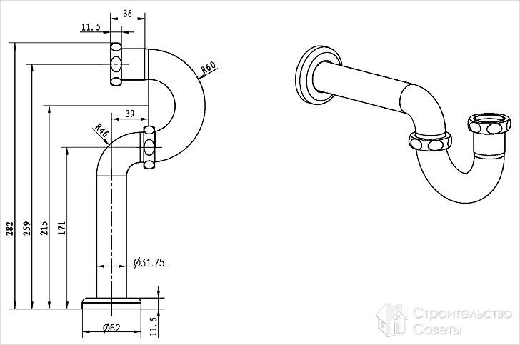 Как собрать сифон для раковины