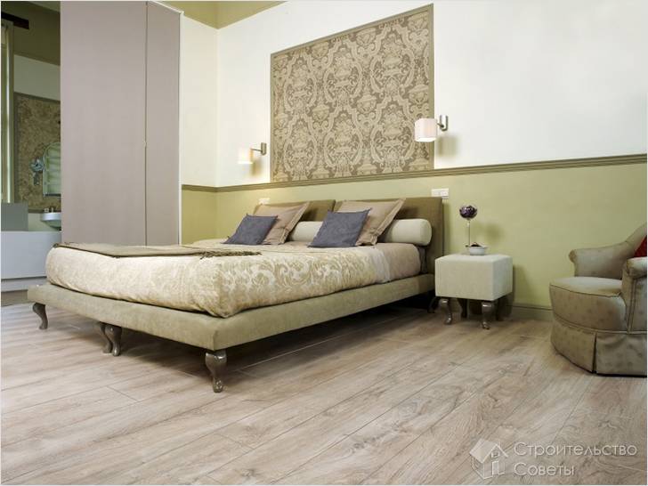 Ламинат в спальне