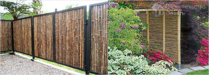 Забор из бамбуковых панелей