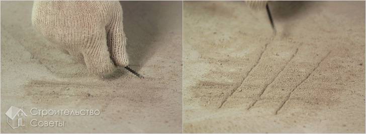 Бороздки крошатся