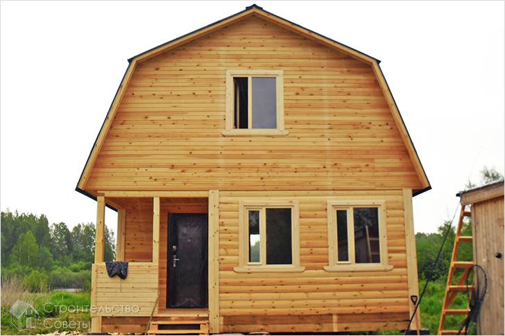 Строительство дома из бруса 7 на 9 с мансардой