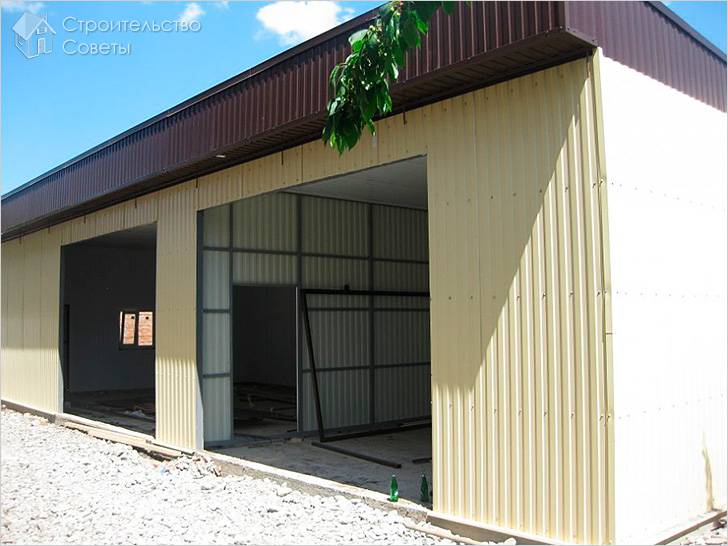 Гараж из металлопрофиля своими руками