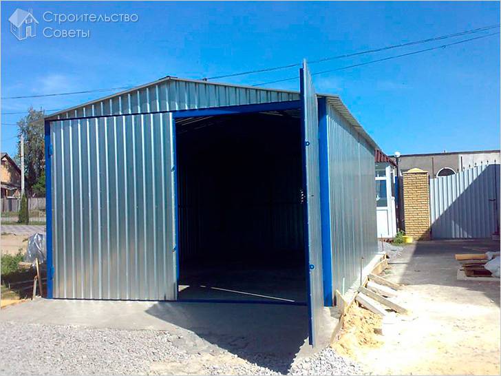 Гараж из металлопрофиля своими руками