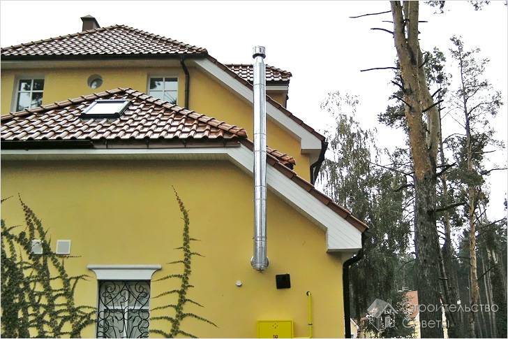 Установка дымохода из нержавеющей стали