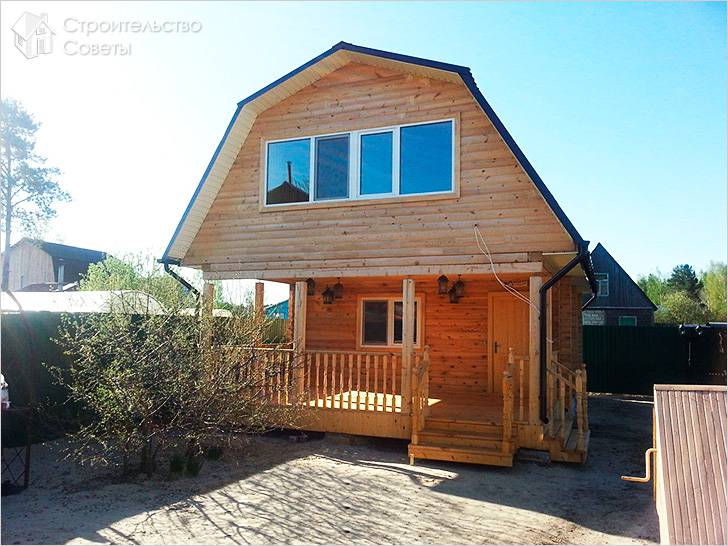 Баня из профилированного бруса с мансардой