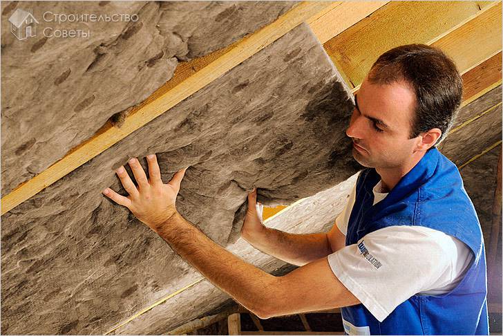 Укладка минваты изнутри