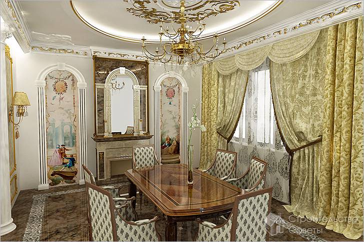 В этом помещении портьеры смотрятся очень хорошо