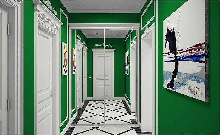 Зеркальные двери визуально расширяют помещение