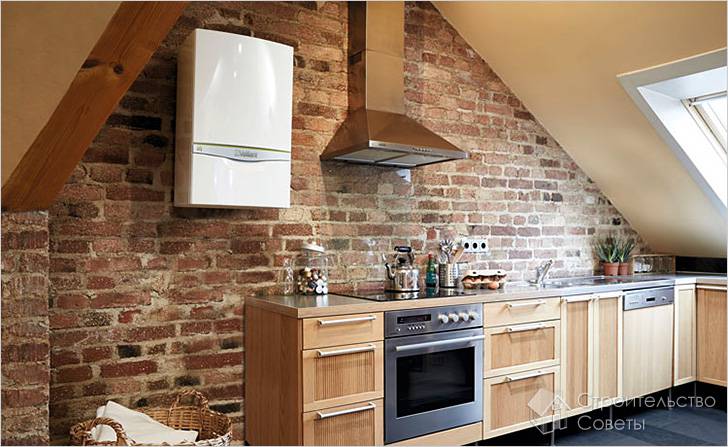 Как спрятать газовый котел на кухне