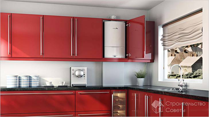 Встроенный в кухонный шкаф