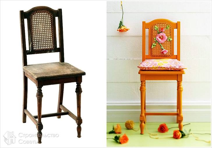 Реставрация стула до и после