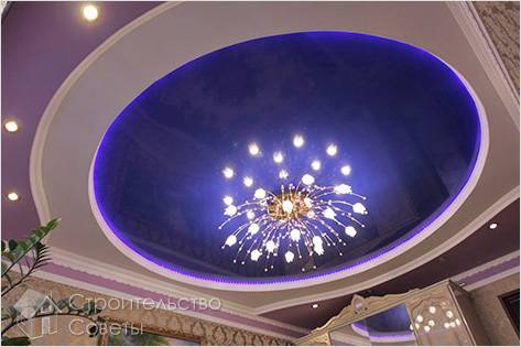 Монтаж люстры на натяжной потолок