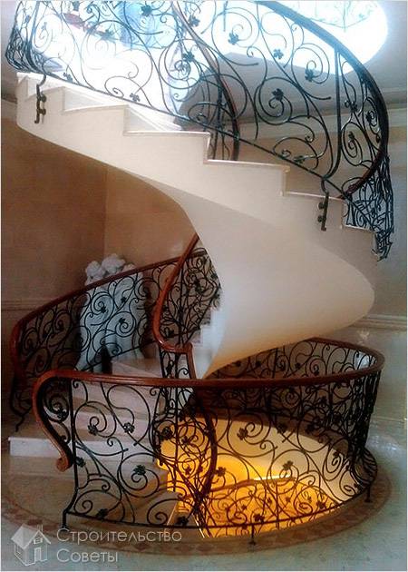 Конструкция винтовой лестницы