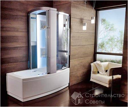 Объединенная душевая кабина и ванна