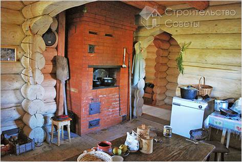 Русская печь из красного кирпича