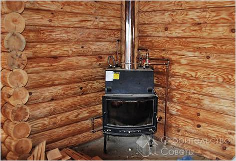 Банный котел в углу